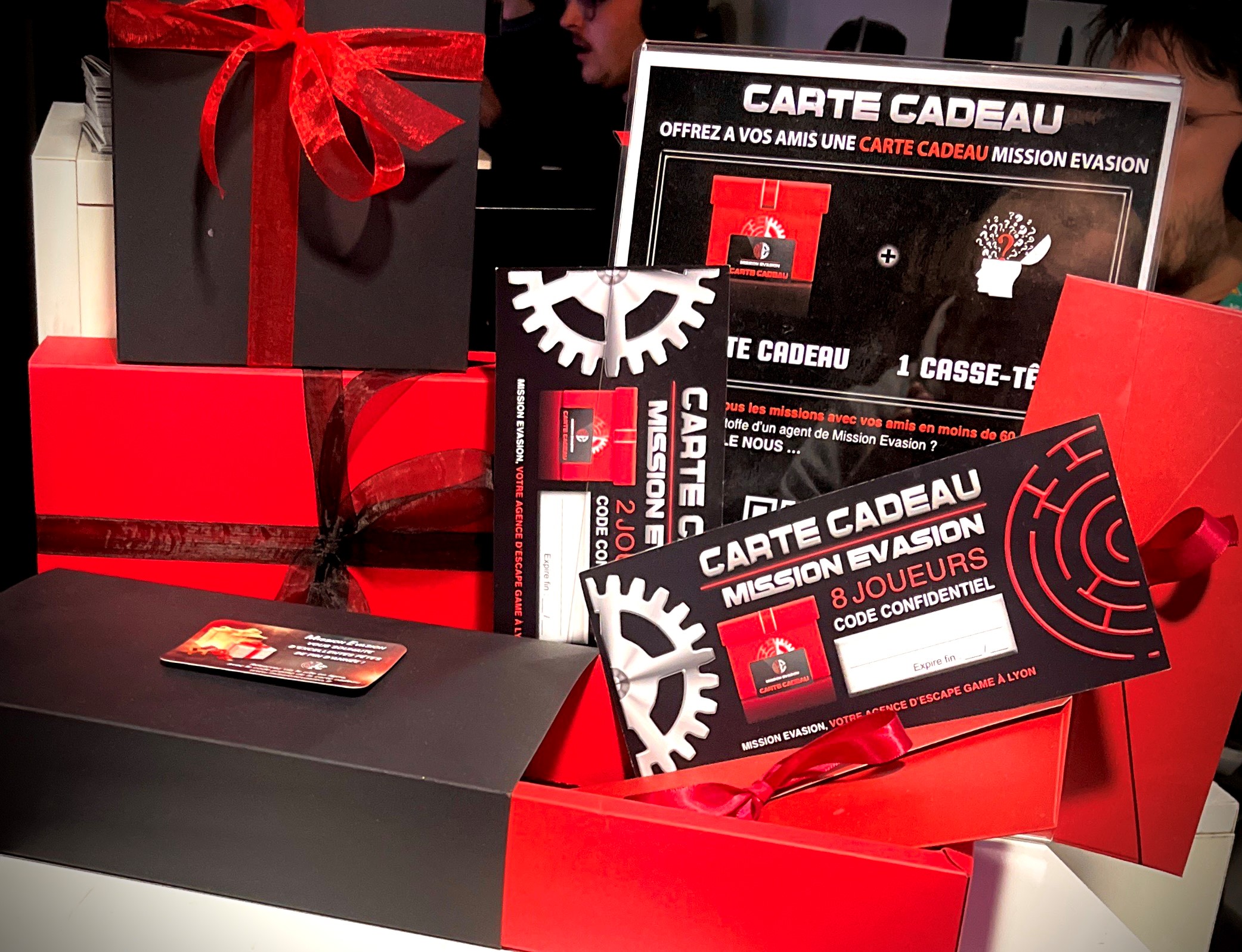 Stand de cartes cadeaux noel 2023 Mission Evasion Escape