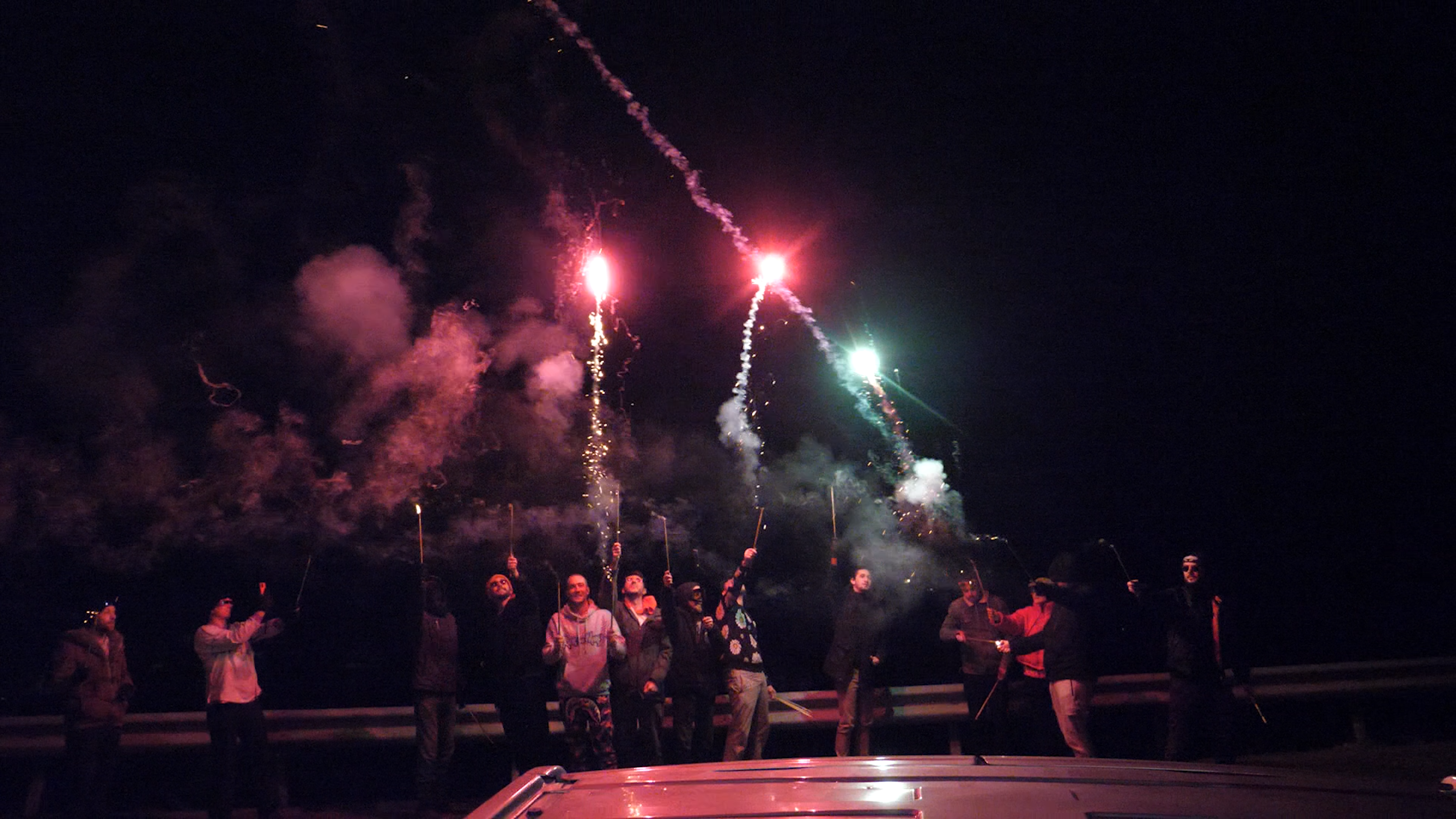 Feux dartifice au chalet de la clusaz