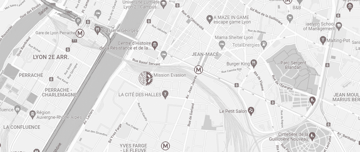 Escape game lyon, Plan d'accès, ou trouver Mission Évasion, Escape Game à Lyon