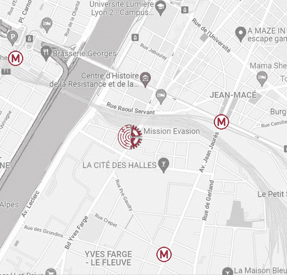 Plan d'accès Mission Évasion Lyon, ou trouver Mission Évasion, Escape Game à Lyon